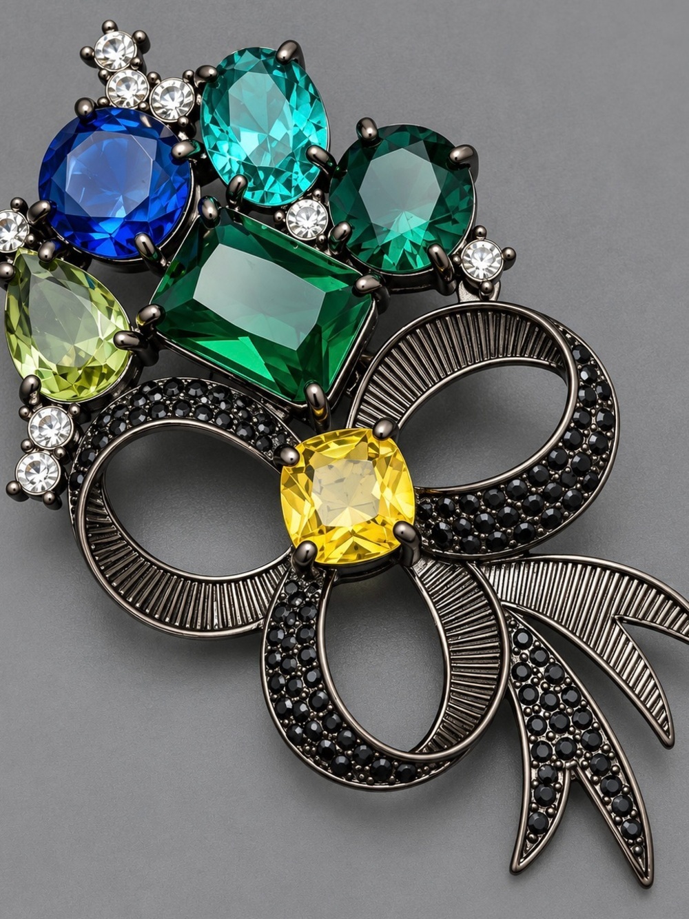 Vintage Bold Avon Signed Ribbon brooch #cz532